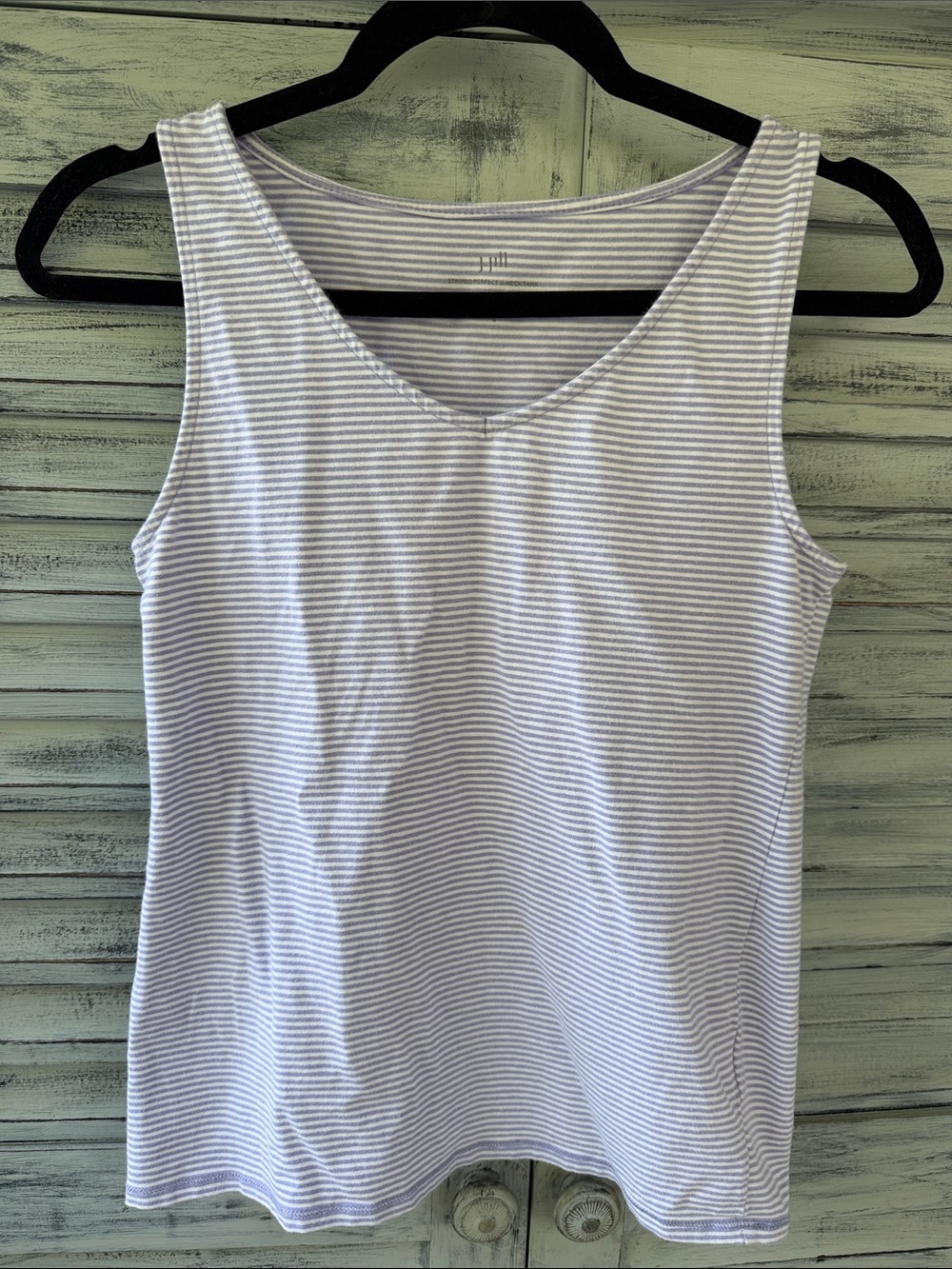 J. Jill Women's Striped Perfect V‑Neck Tank Top - Size Small
